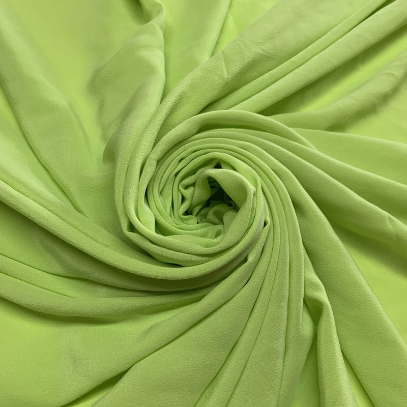 Tecido Crepe de Chine Seda Pura Verde Lima • Luema Tecidos